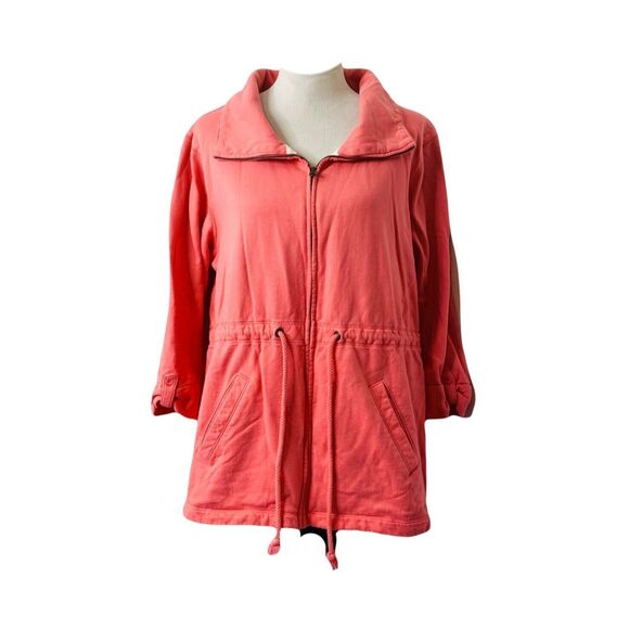 Old Navy Women's Sweatshirt Jacket Pink Long Sleeve Collard Full Zip Size XL - Picture 1 of 9